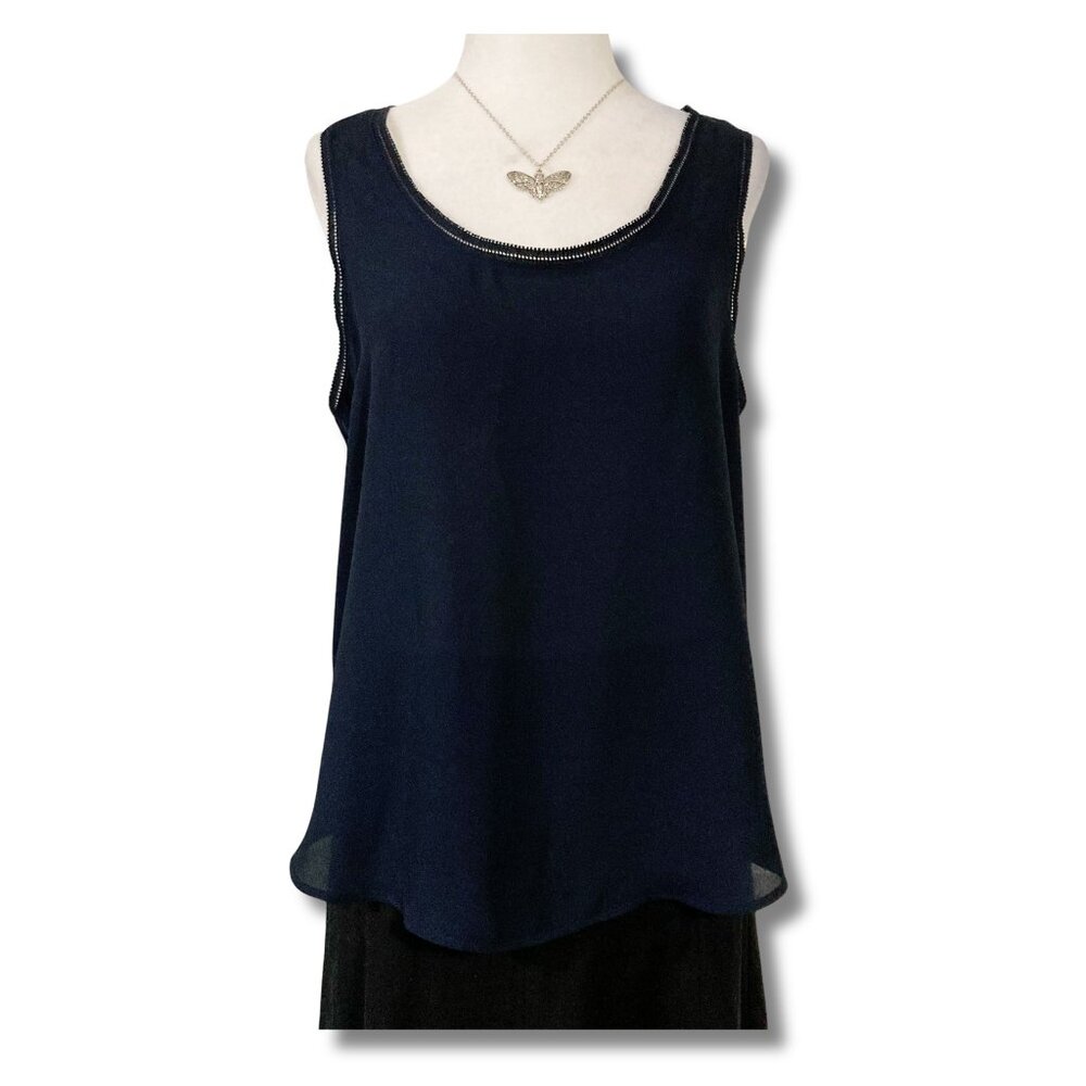 BANANA REPUBLIC Dark navy blue scoop neck camisole tank top ~ VINTAGE XS SMALL